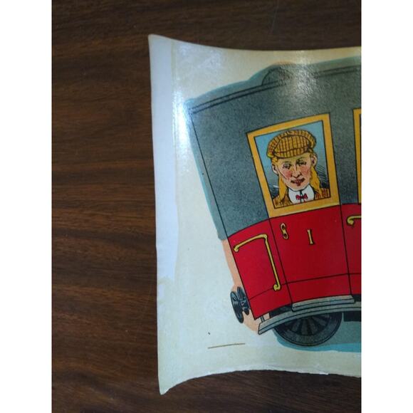 Antique Victorian French Game Print Art Train Patrons Comical 1900's Lithograph - Picture 8 of 9